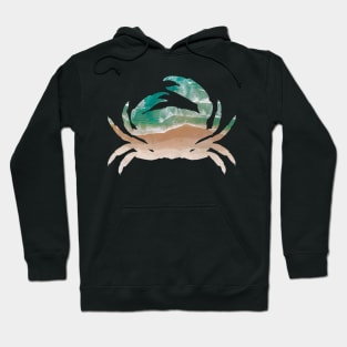 Crab Silhouette Beach Landscape Hoodie